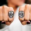 U7 Stainless Steel Big Skull Rings for Man Woman Size 7-14 Cross 3D Skeleton Cuban Chain Celtic Knot Pattern Gothic Punk Jewelry