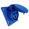 Angled Panel Socket 16A 3P 230V 6H Blue Ip44 Power