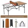 OEING Wood Grain Roll-Up Camping Table