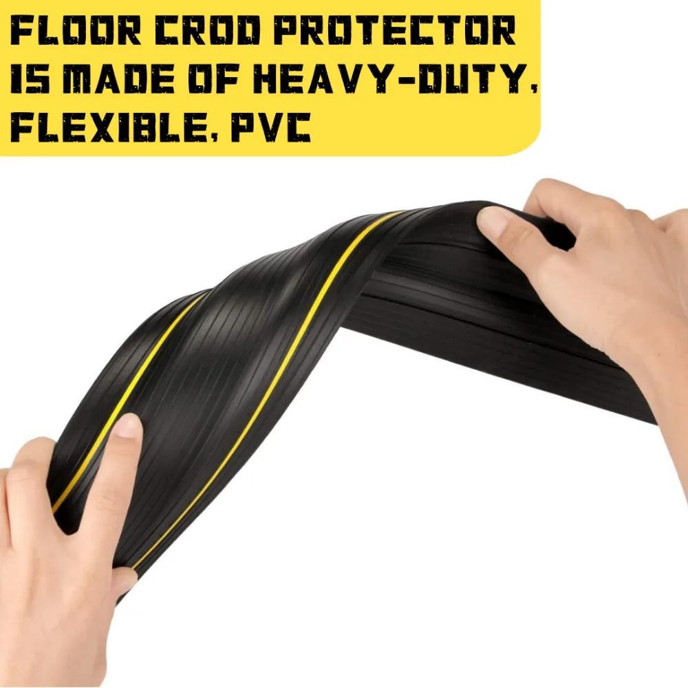 1/3M Garage Door Floor Sealing Strip Multi Functional with Yellow Line PVC Garage Edge Gap Dustproof Waterproof Sealing Strip