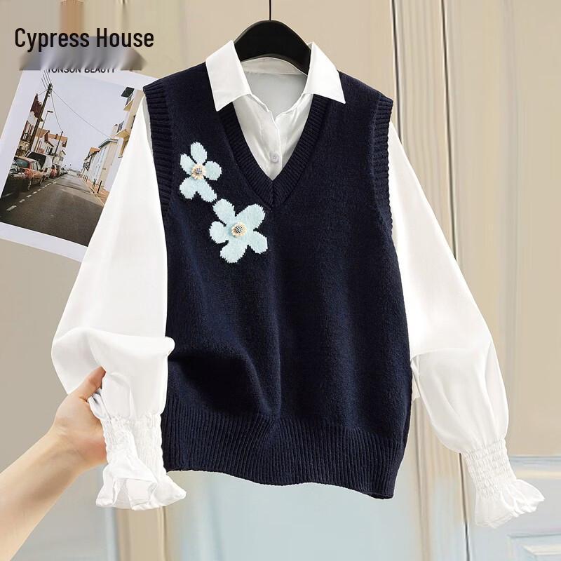 

Women s Fashion Two-Piece Lapel Shirt & Vest Set One Size
