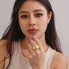 European and American Baroque Round Irregular Arc Women's Ring