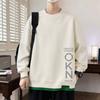 Mens Casual Crewneck Sweatshirt Letter Print Loose Fit Long Sleeve Wear