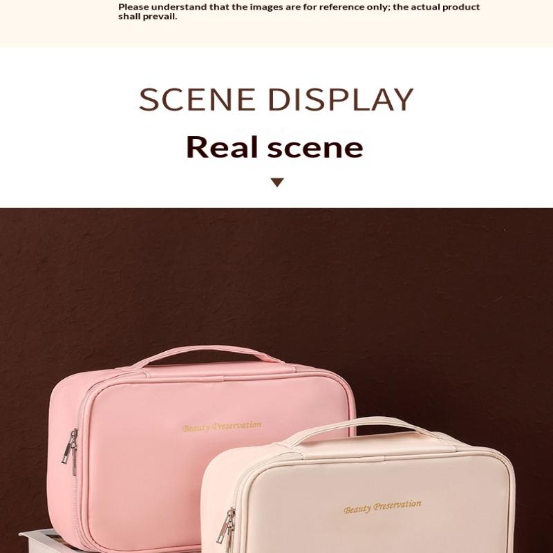 Women'S Cosmetic Bag Makeup Bag Double Layer Large Capacity Luxury Cosmetics Organizer Travel Essentials Women'S Cosmetic Bag