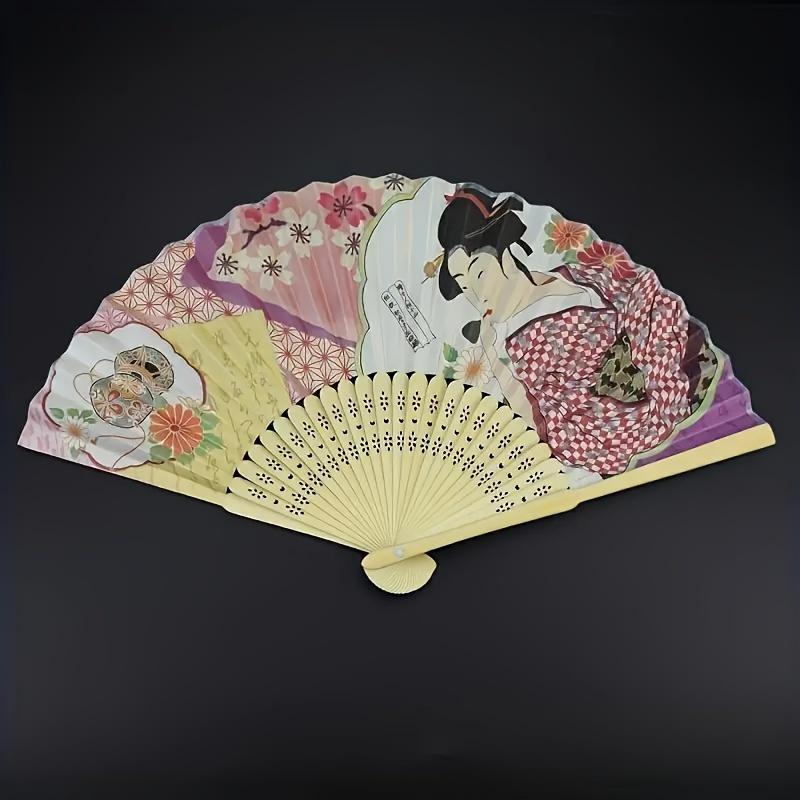Pappersfläkt i japansk stil, handhållen vikbar fläkt för sommaren, för att dekorera ditt hem, vardagsrum eller kontor, en fantastisk vårpresent till din mamma