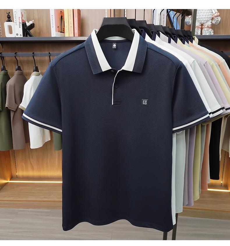 Men's Bamboo Fiber Short-Sleeve Polo - Casual, Fashionable, Breathable, Lapel T-Shirt