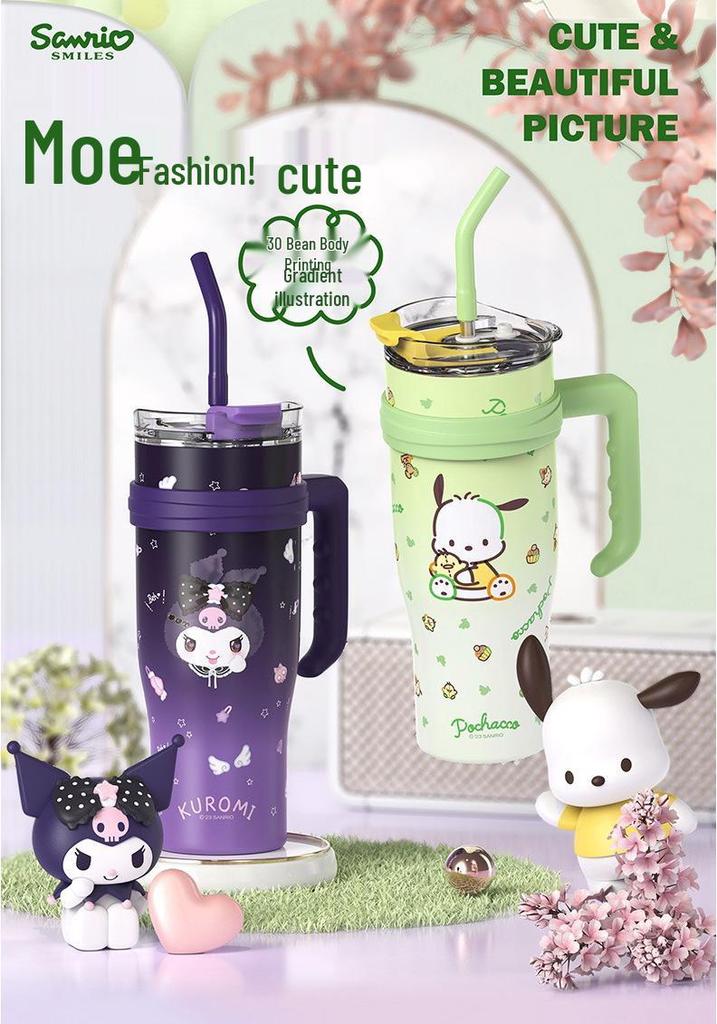 Sanrio Ice Buster Large Capacity Straw Cup - 2025 New Style Jumbo Thermos for Girls