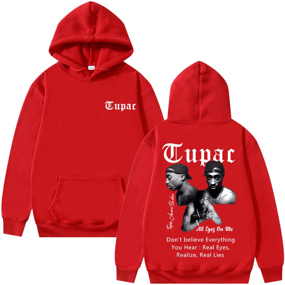 Hot Sale Rapper Tupac 2pac Shakur All Eyez On Me Hoodie Men Women Hip Hop Fashion Vintage Sweatshirts Men's Oversized Hoodies
