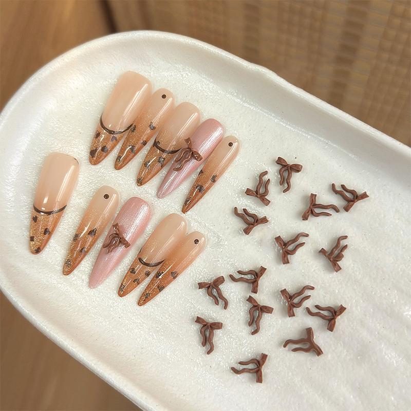 50 Pcs 3D Ribbon Bow Nail Charms 3D Resin Flatback Butterfly Bowknot Nail Art Flat-Back Ribbon Bowknot Nail Parts Nail Jewely
