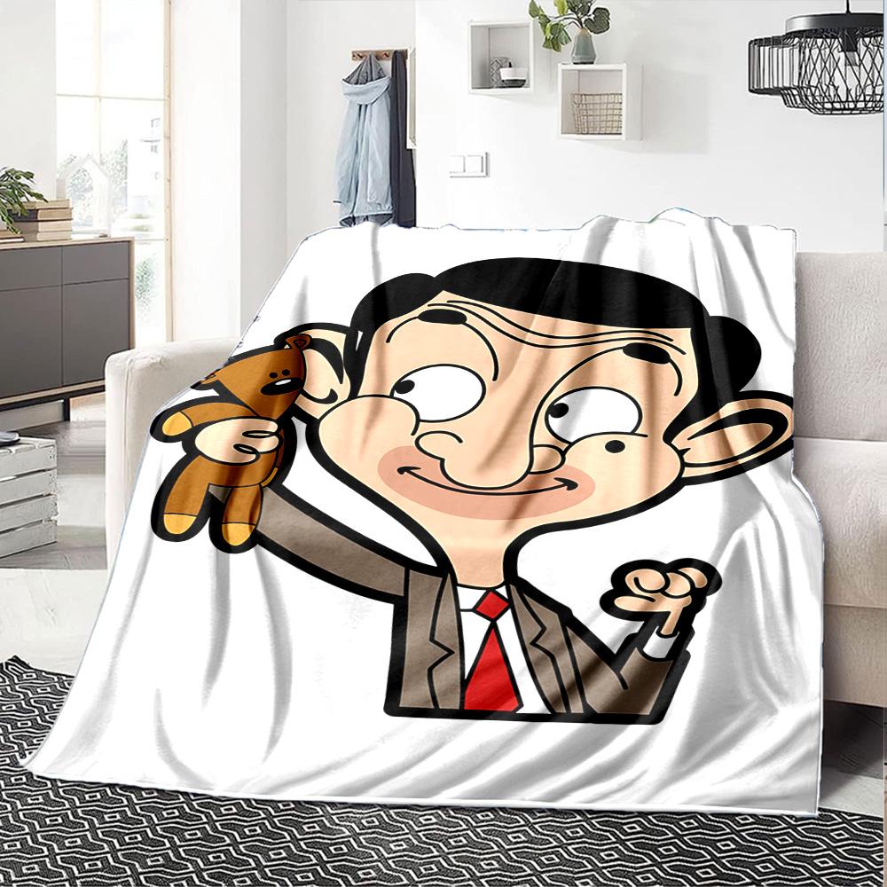 1 Stück Mr Beans Video Adventures Flanelldecke für Super Weichen Niedlichen Komfortdecke für Reisebettwäsche Couch Sofa Decke Y73044