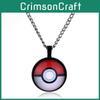 Poke Ball Pendant Necklace With Gemstone Embellishments For Unisex Gift