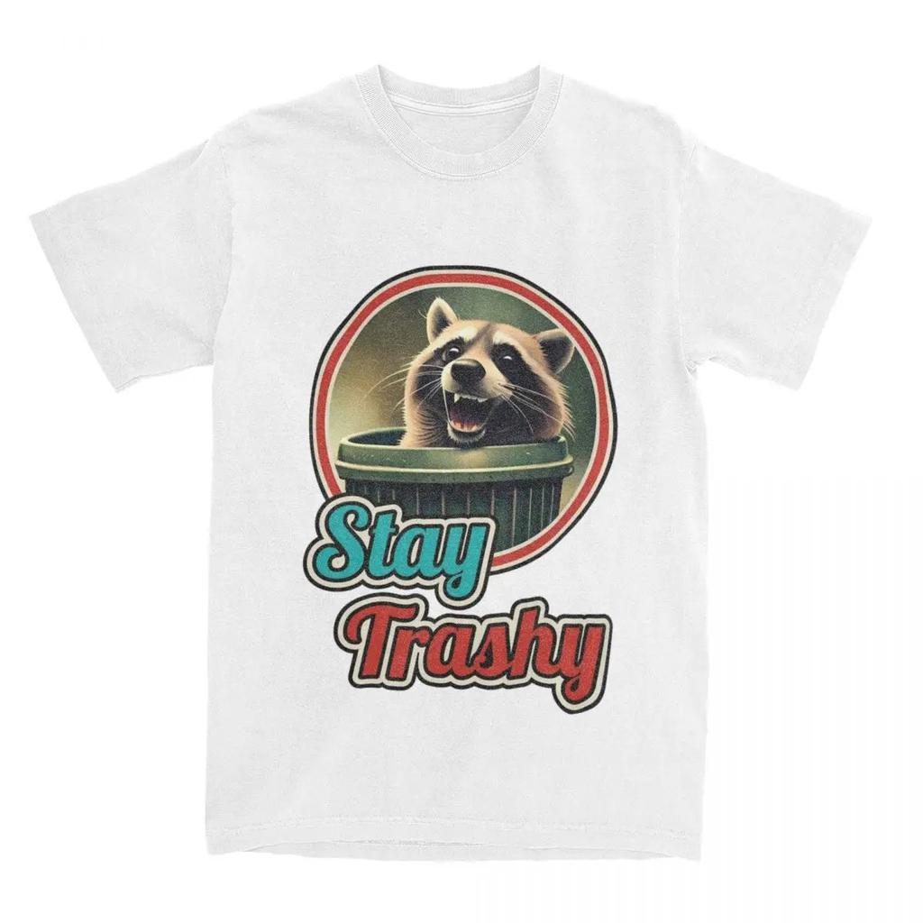 Camiseta Verão Fique Lixo Engraçada Feliz Amante de Guaxinins Lixo Lixo Guaxinins Camiseta Roupas Street Wear Camisetas