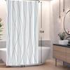 Minimalist Wavy Line Shower Curtain Gradient Design Waterproof Bath Curtain Bathroom Decor Multiple Options Polyester With Hooks
