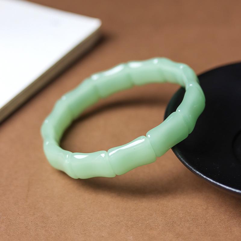 Chalcedony Bamboo Joint Bracelet - New High-End Chinese Style Hand Jewelry