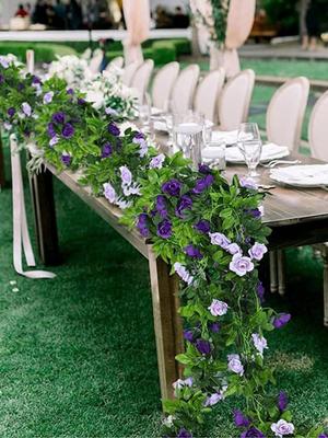 2 szt. Sztuczna roślina pnąca 240 cm Pnącze Zielone liście Girlanda Sztuczne kwiaty róży na łuk ślubny DIY Ogród Ściana Dekoracja domu na imprezę