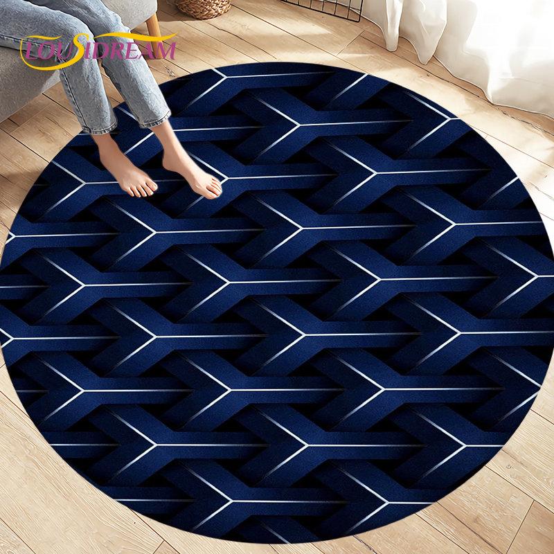 Tappeto per area illusione visiva geometrica astratta 3D Tappeto grande, rotondo per soggiorno, camera da letto, divano, decorazione, tappetino antiscivolo