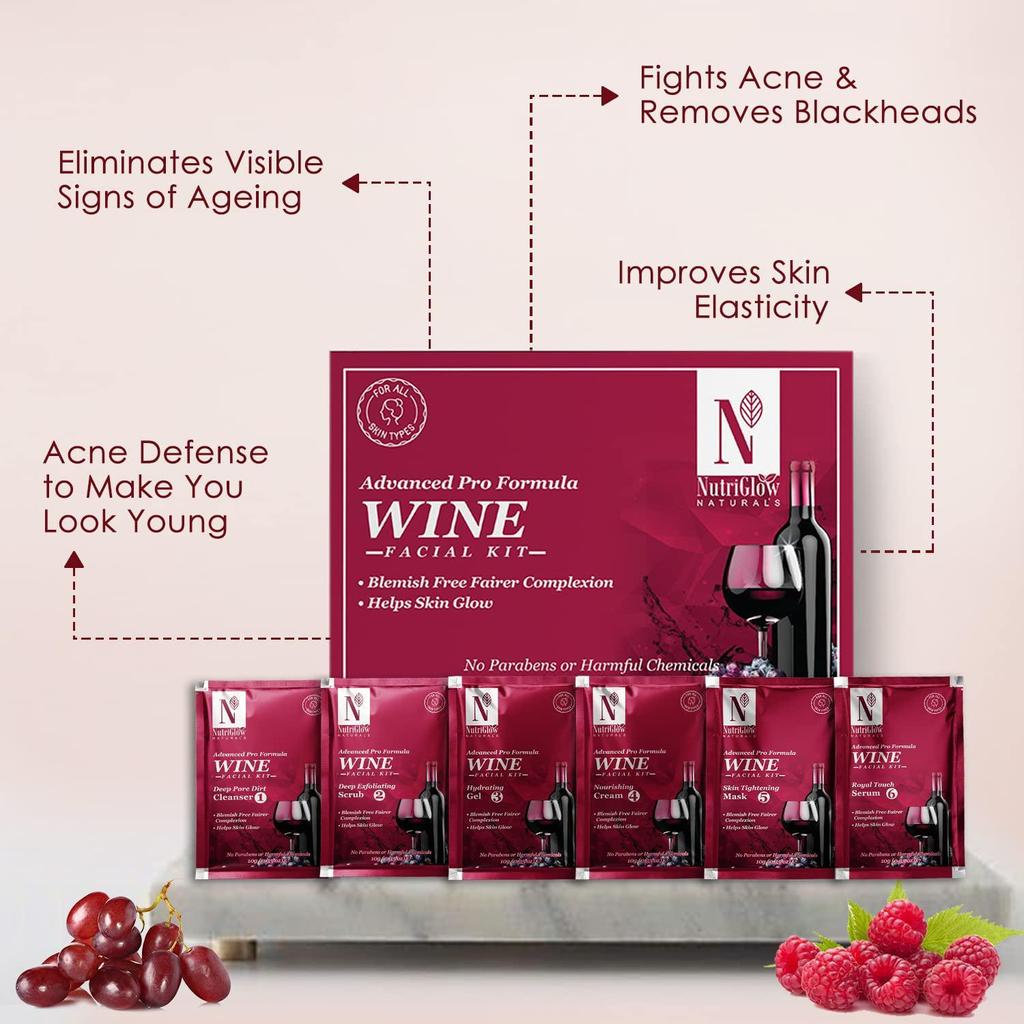 Kit viso Diamond Radiance & Wine Advanced Pro Formula di NutriGlow Natural