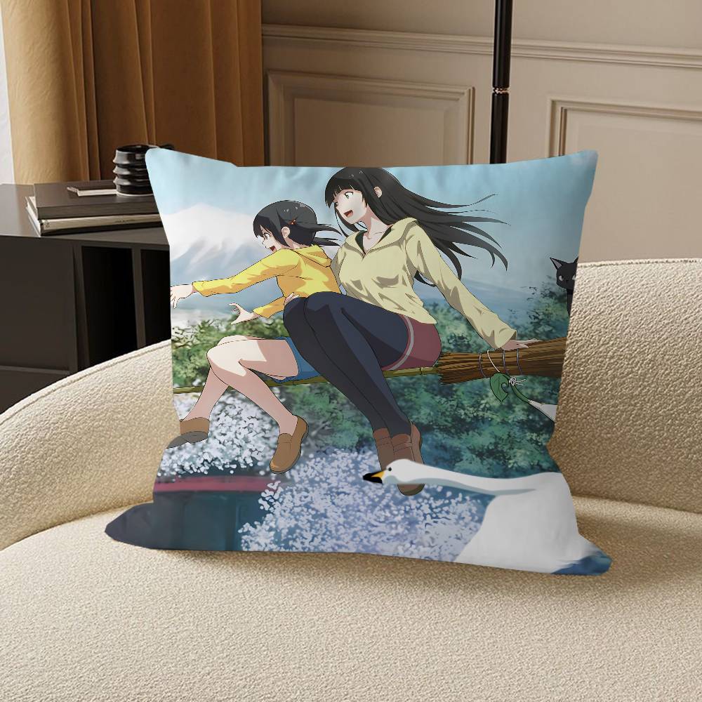 Flying Witch Personalized Pillow Dust Cover Bedroom Kids Party Decoration Pillowcase Birthday Children Gift
