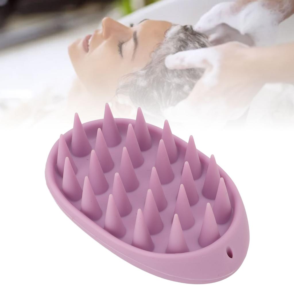 3pcs Oval Shape Hair Brush Silicone Elastic Wide Teeth Shampoo Brush for Hair Washing Cleaning