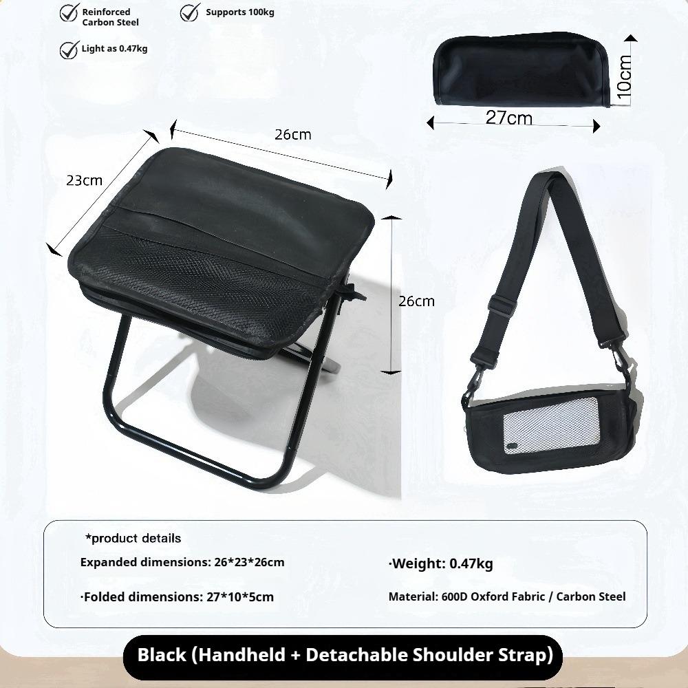 1PC Outdoor Foldable Crossbody Stool Compact Portable and Foldable Traveling Small Folding Stool for FishingRail and Queuing