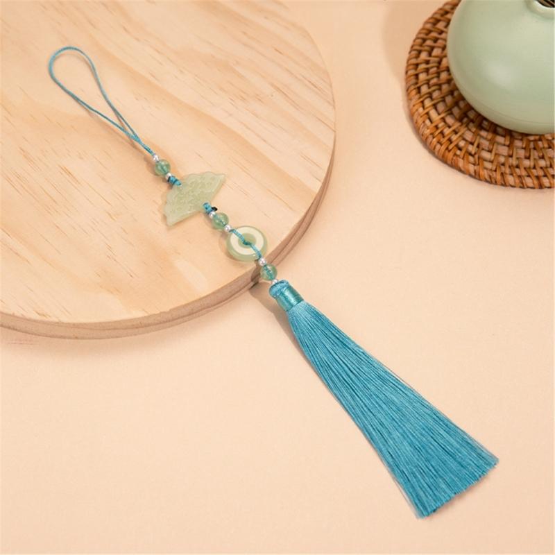 Easy Attach Tassels Pendant For Keys Bags Decoration Stylish Fan Design Keychain Ornament Polyester Accessory