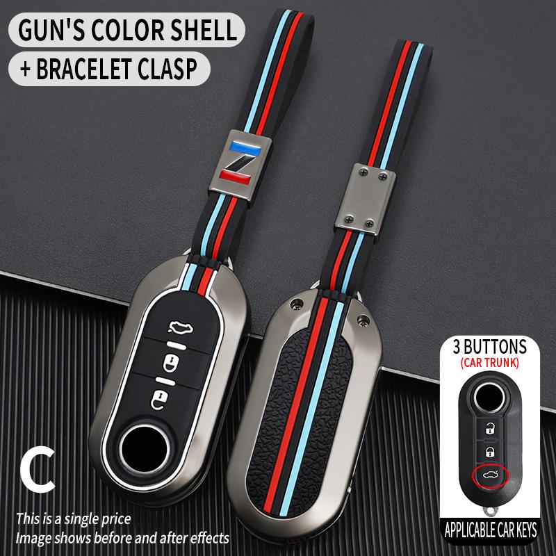 Zinc Alloy Car Key Case Cover Shell Fob for FIAT 500 Ducato Panda Punto 500L Lancia Musa for Citroen Jumper for Peugeot Boxer