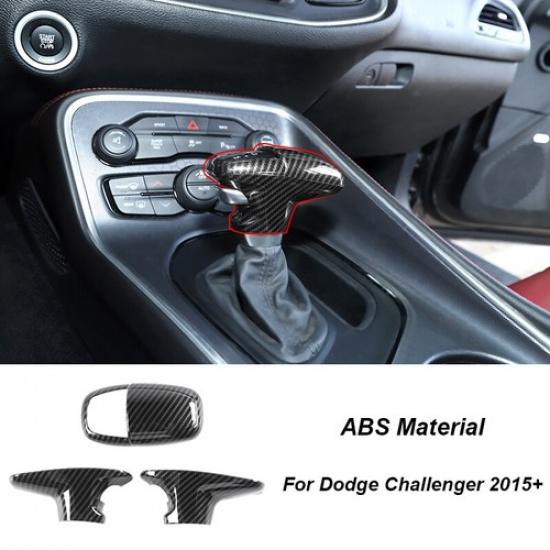 4pc Center Console Gear Shift Panel Trim Cover For Dodge Charger 15+Carbon Fiber