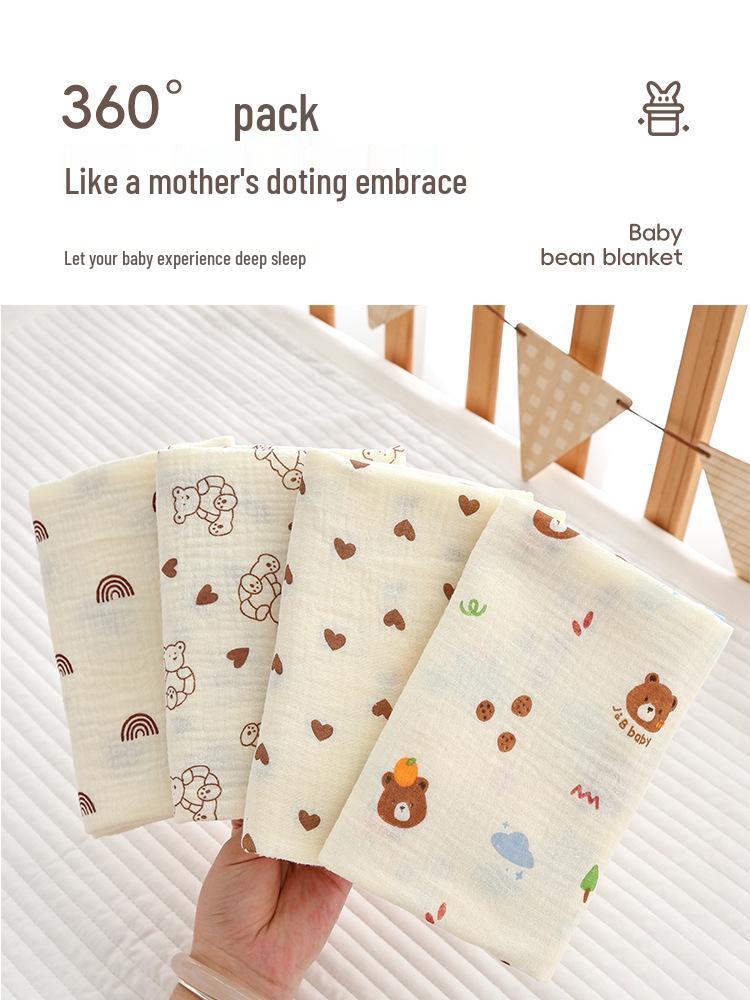 Double-Layer Cotton Cartoon Baby Swaddle: Breathable, Lightweight Swaddling Blanket for Infants & Toddlers