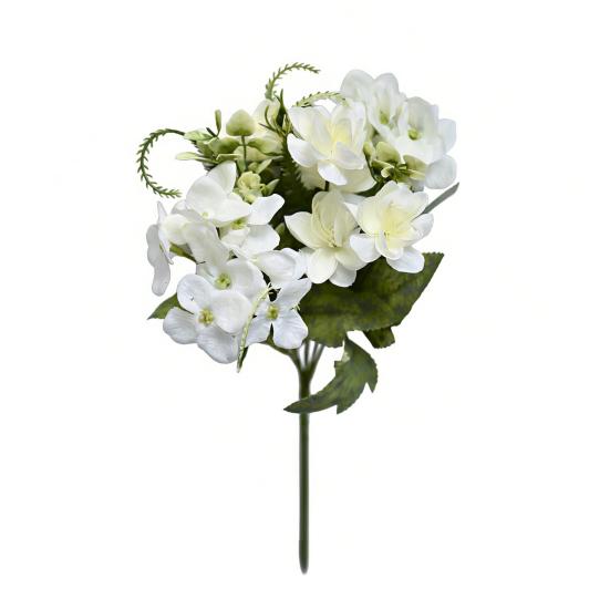 

Artificial Hydrangeas Flower Real Touch Fake Hydrangeas Bouquet with Stem for Home Table Centerpiece Wedding Baby Shower Birthday Party Decoration білий