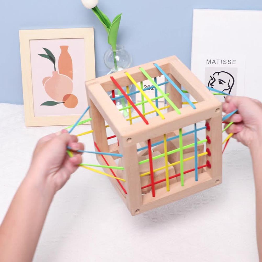 Baby Sorter Toy Colorful Cube Multiple Sensory Shape Learning Toys Fine Motor Skills for Girls Boys