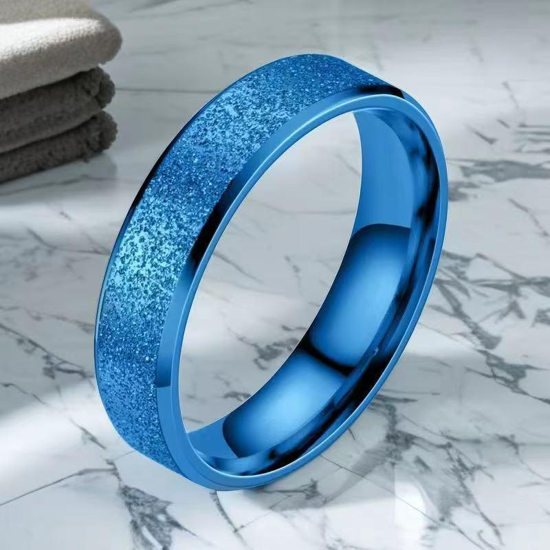 Fashion Frosted Stainless Steel Titanium Rings for Women - Versatile, No-Fade Taigang Style