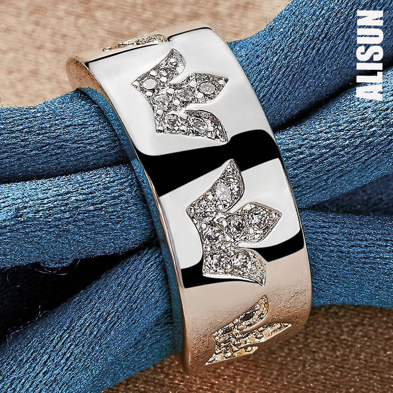 925 Sterling Silver Crown AAA Zircon Ring Fashion Wedding Jewelry