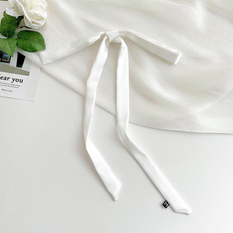 Luxury Skinny Narrow Short Woman's Silk Scarf Hairband Hair Strip Silk Ribbon Small Bag Handle Ribbon Scarves Kerchief Lady Tie