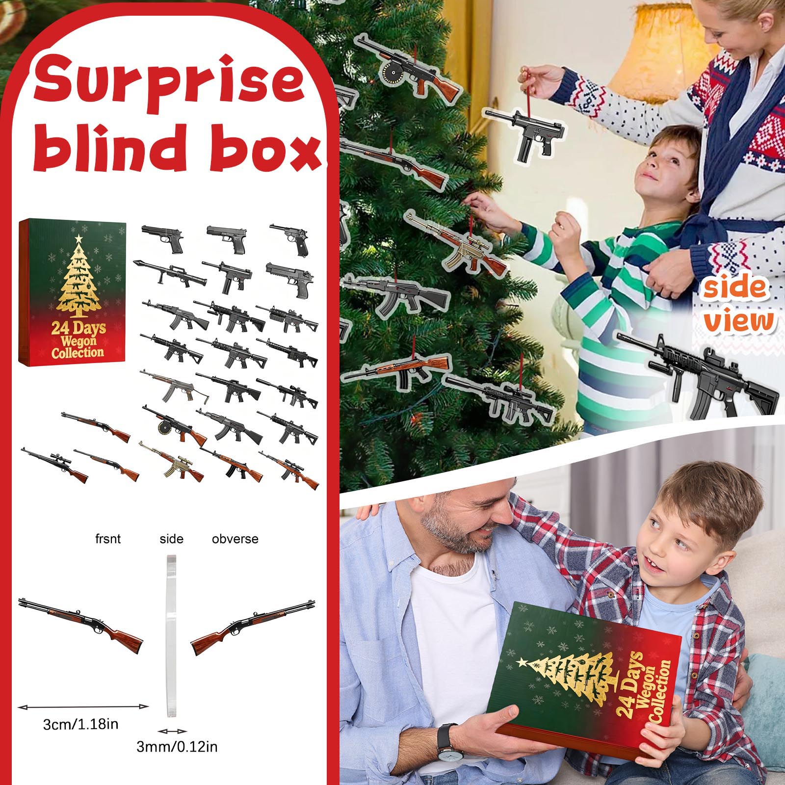 

Календарь обратного отсчета включает 24 подарка, календарь обратного отсчета и подарок-сюрприз One Size