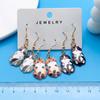 Exclusive Alloy Cartoon Kitten Print Fashion Earrings Set