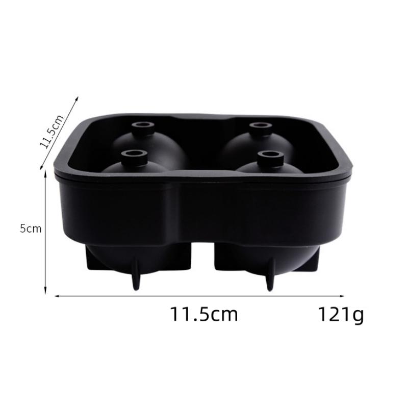 4 Grid Ice Cube Silicone Molds Ice Cube Maker Square Tray Mold Ice Ball Maker Ice Cube Tray with Lid for Whiskey Ice Mould