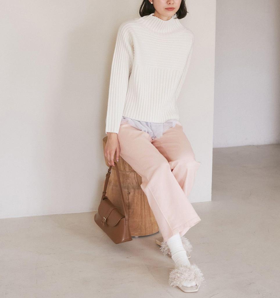 ROPE PICNIC Waist Revolution Denim Waist Shape Flare Denim Color Added Pink 40 Pants/New (63)