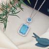 Necklace Women's European and American Fashion Hot Sale Rectangular Round Micro-inlaid Zircon Temperament Collarbone Chain High-end Accessories