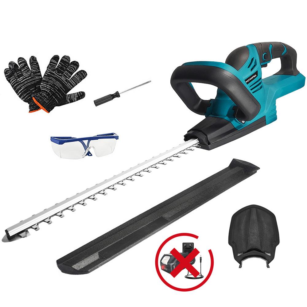 PATUOPRO 480MM Electric Hedge Trimmer Cordless Dual-blade Garden Shrub Pruning Shear Handheld Power Tool For Makita 18V Battery