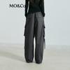 MO&Co. Women's Low-Waist Wide-Leg Cargo Pants