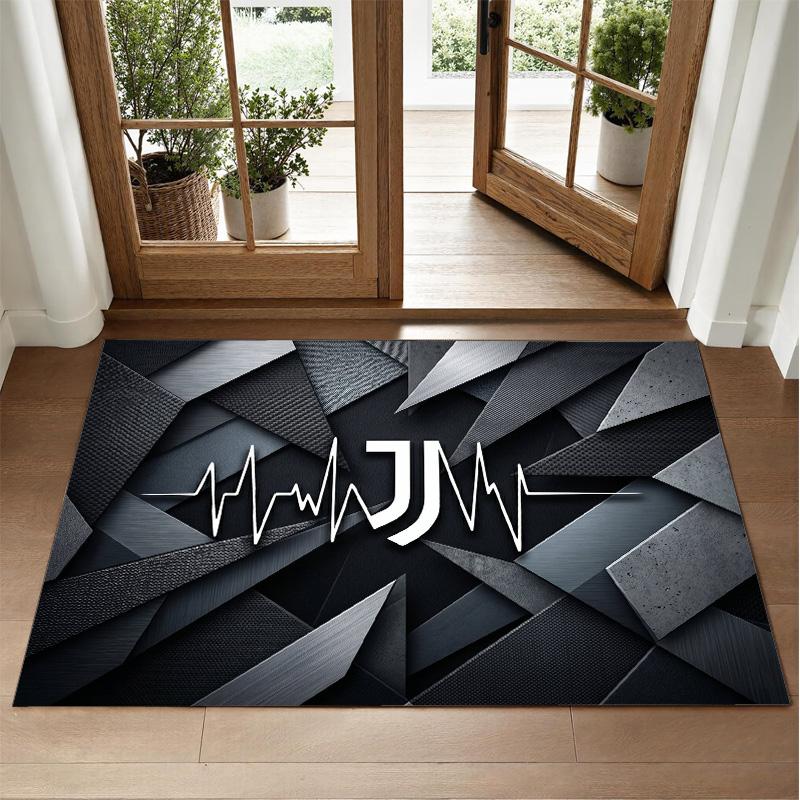 Juventus FC Design Crystal Velvet Rug Soft Decorative Mat for Bedroom Entrance