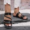 Fashion Summer 2025 new fashion European and American large-sized one-line fashionable and comfortable flat-heeled women's flip-flops