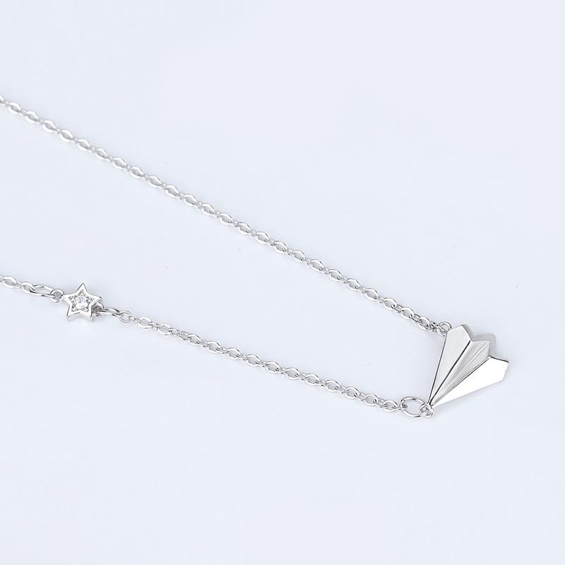 Colier Pur pentru Femei Lanț Simplu Studențesc pentru Claviculă