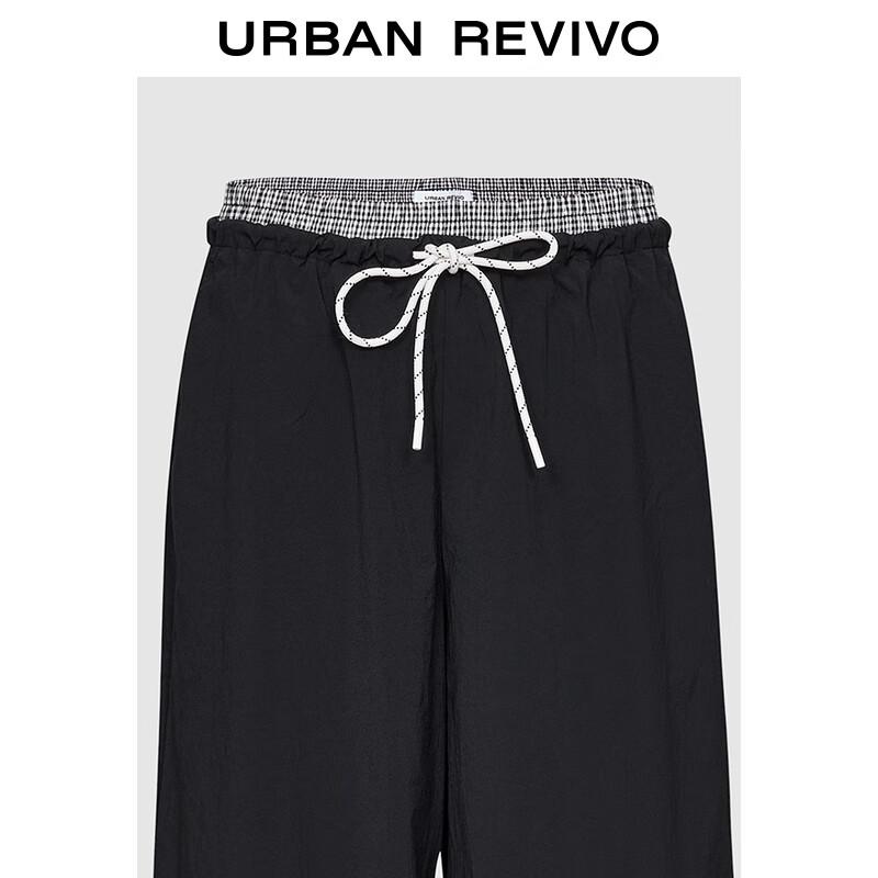 UR Women's Casual Plaid Drawstring Straight Leg Pants