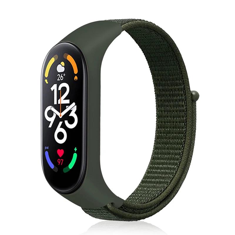 Nylon Loop Mi Band 6 7 Strap Replacement Soft Adjustable Wrist Watchband Pulsera Correa For Xiaomi Mi Band 3 4 5 6 7 Bracelet
