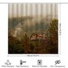 Autumn Forest House Shower Curtain: Foggy Morning In The Woods With Fireplace Smoke Fall Decor For Bathrooms