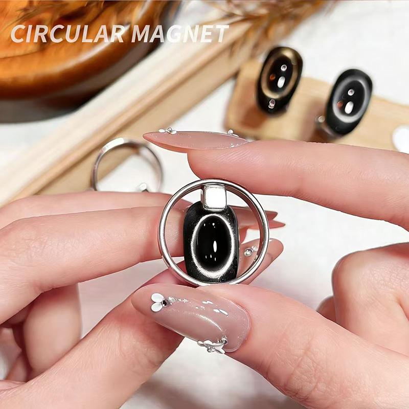 Black Hole Shape Cat Eye Nail Art Magnet Suck Hollow Cat Eye Nail Art Effect Magnet Ring For Magnetic Gel Polish Manicure Tools