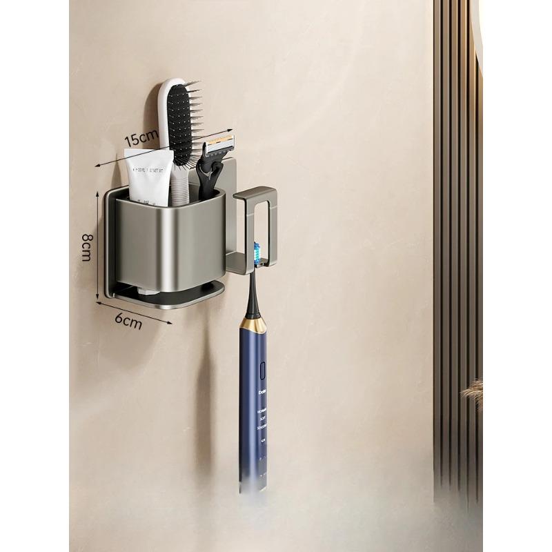 Toothbrush Rack Without Punching Brushing Cup Mouthwash Cup Rack Wall-mounted Bathroom Family Toothbrush Toothbrush Rack