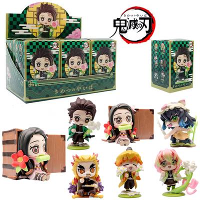 1-12 Stück Anime Demon Slayer Überraschungsbox Tanjiro Kamado Nezuko Cartoonfigur PVC Modell Ornament Kind Weihnachts-Halloween-Geschenk