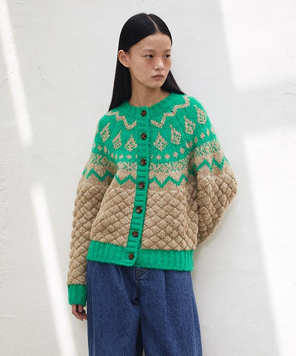 Greenbutter Waffle Nordic Cardigan (Beige)